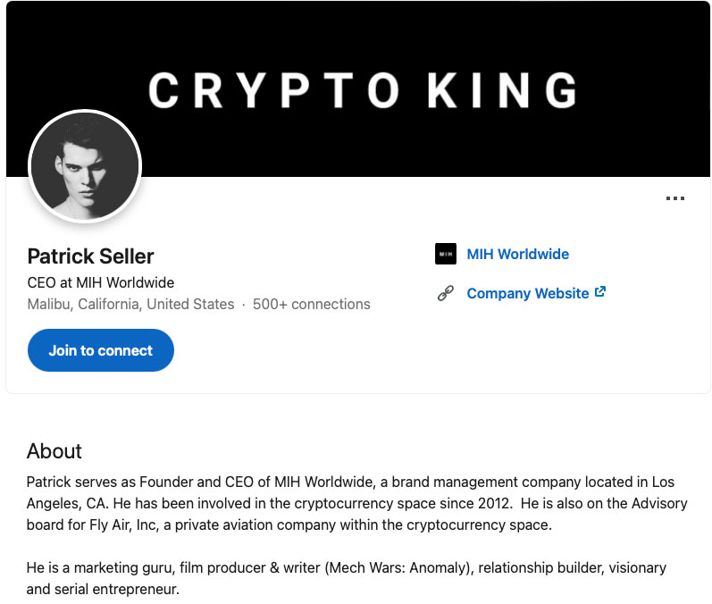 pat seller crypto king sued